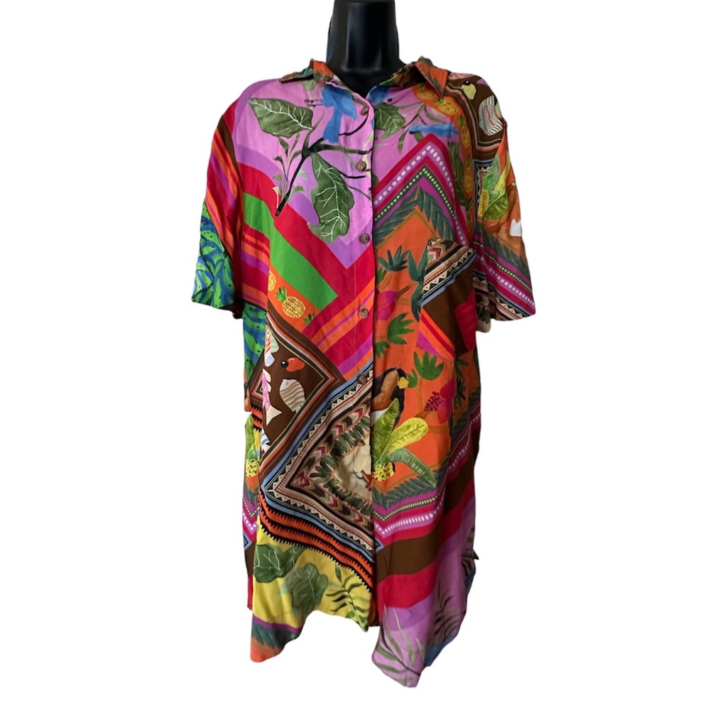 Colorful Printed Short-Sleeve Jumpsuit - Multi
